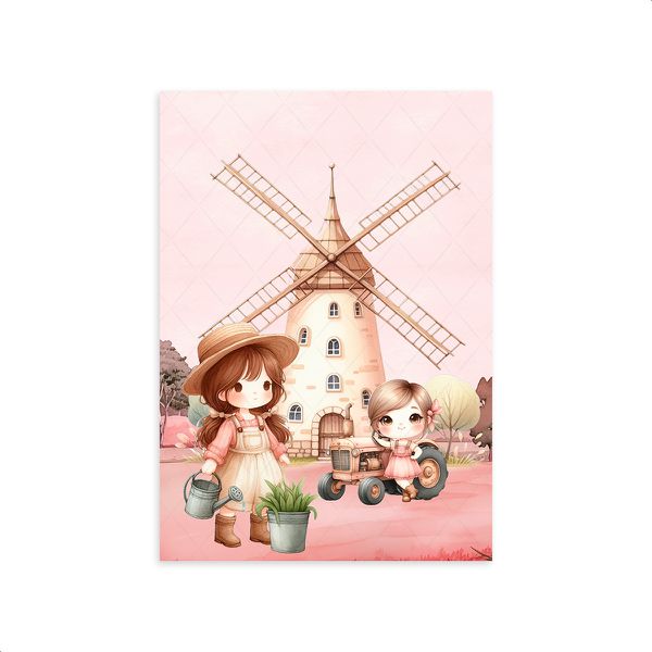 Capa Painel Retangular Sublimado Tema Fazendinha Rosa 2730