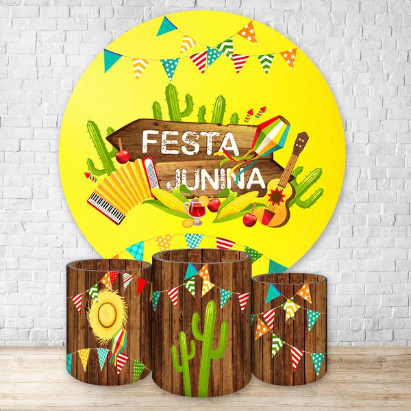 Capa Painel + Trio Capas Cilindros Sublimados Tema Festa Junina 2188
