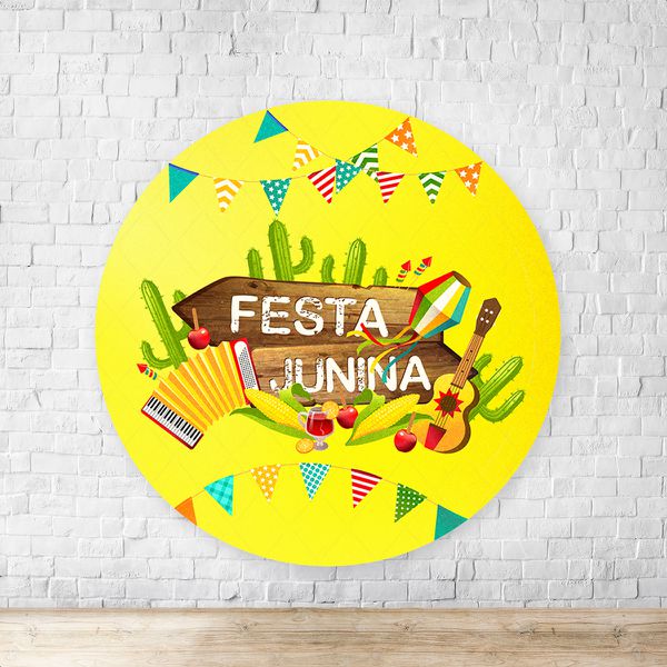 Capa Painel Redondo Sublimados Tema Festa junina 2188