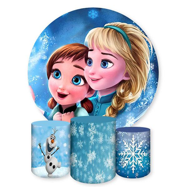 Capa Painel + Trio Capas Cilindros Sublimados Tema Frozen 229