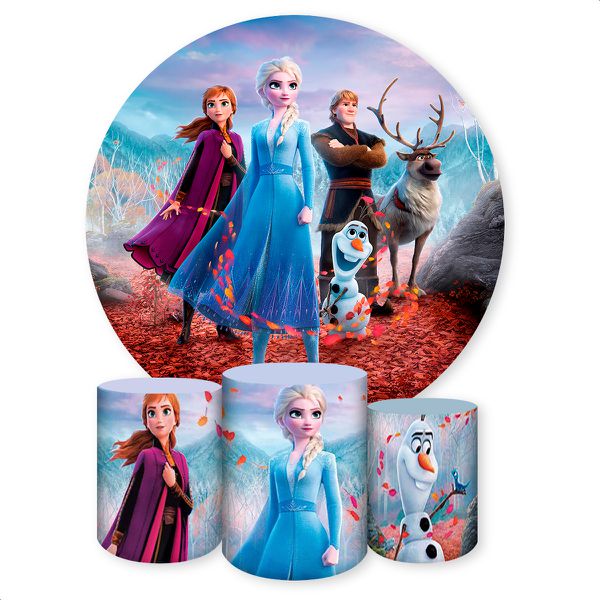 Capa Painel + Trio Capas Cilindros Sublimados Tema Frozen 230