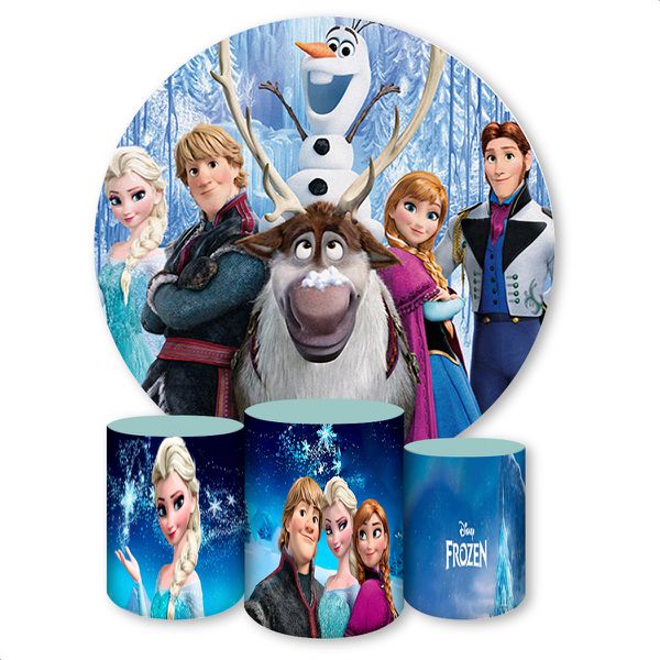 Capa Painel + Trio Capas Cilindros Sublimados Tema Frozen 238