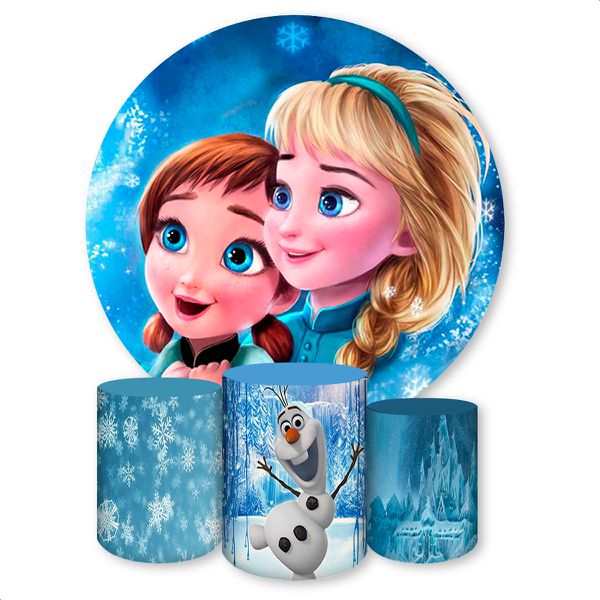 Capa Painel + Trio Capas Cilindros Sublimados Tema Frozen 659