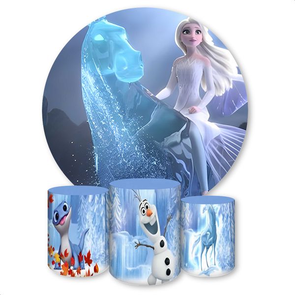 Capa Painel + Trio Capas Cilindros Sublimados Tema Frozen 774