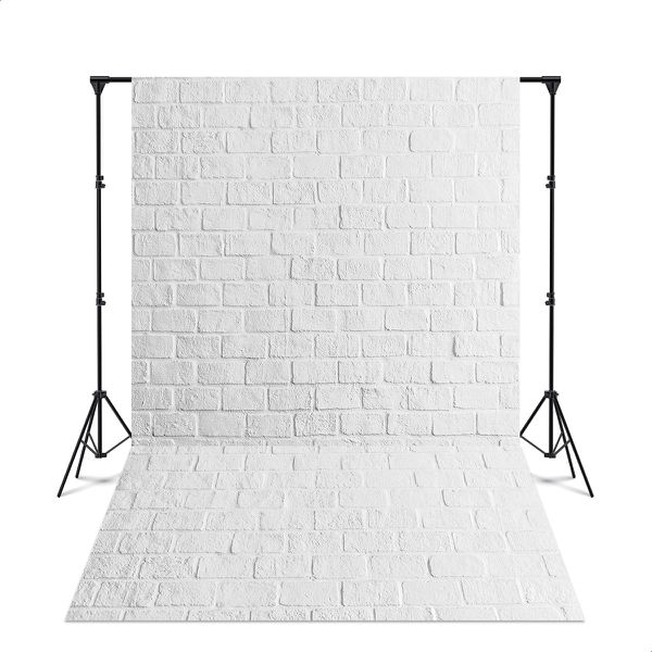 Fundo Fotográfico 3D Sublimado Tema Branco tijolinhos / ParedeCenário 100
