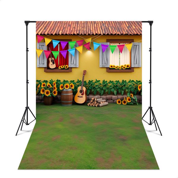 Fundo Fotográfico 3D Sublimado Tema Festa junina Cenário 89