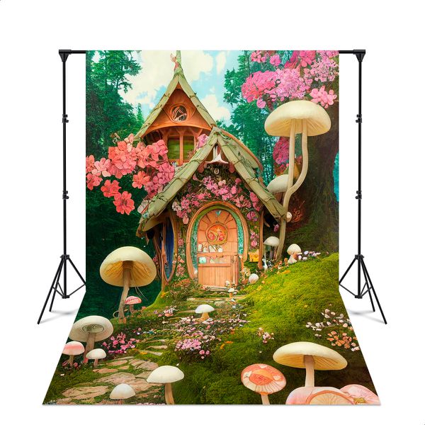 Fundo Fotográfico 3D Sublimado Cabana na Floresta 16