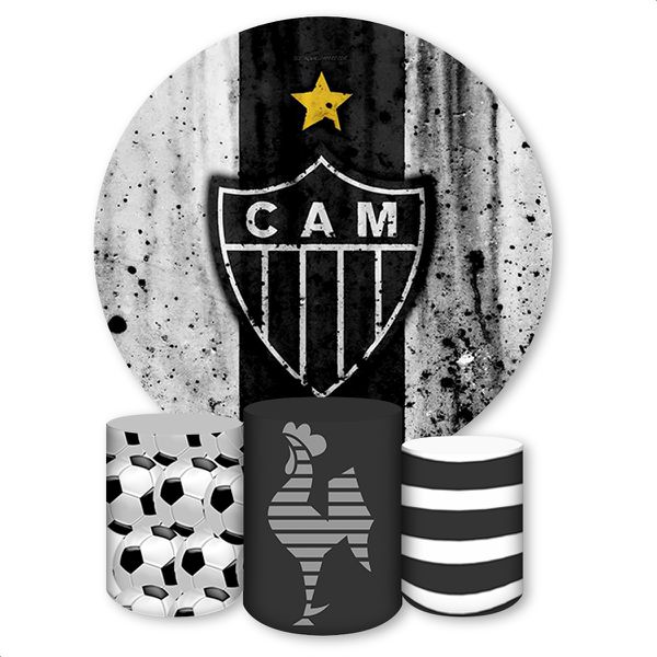 Capa Painel + Trio Capas Cilindros Sublimados Tema Atlético Mineiro 615