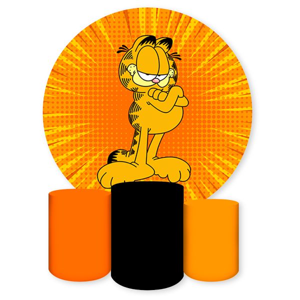Capa Painel + Trio Capas Cilindros Sublimados Tema Garfield 1527