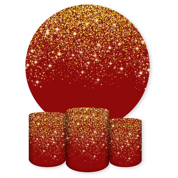 Capa Painel + Trio Capas Cilindros Sublimados Tema Glitter 417