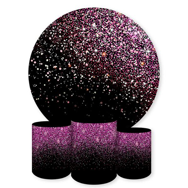 Capa Painel + Trio Capas Cilindros Sublimados Tema Glitter 424