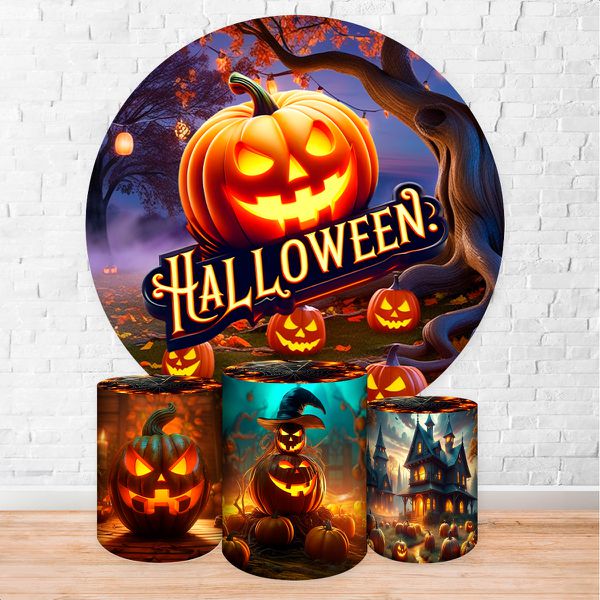Capa Painel + Trio Capas Cilindros Sublimados Tema Halloween 2245