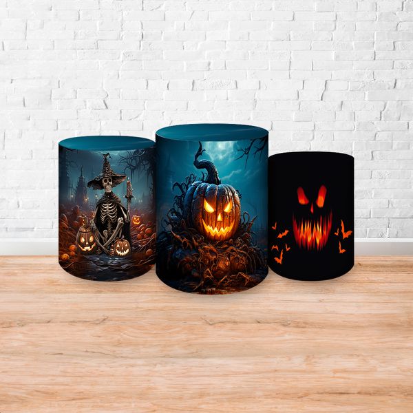 Trio Capas Cilindros Sublimados Tema Halloween 2246