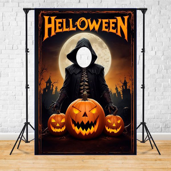 Capa Painel Interativo Para Fotos Vazado Tema Halloween 2246