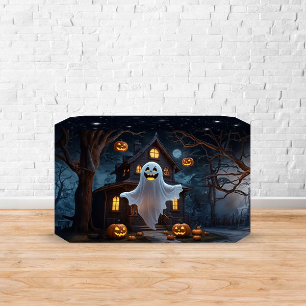 Capa Decorativa para 2 Mesas Quadrada Sublimada Tema Halloween 2247