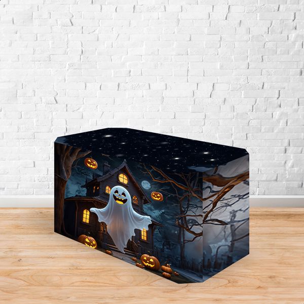 Capa Decorativa para 2 Mesas Quadrada Sublimada Tema Halloween 2247
