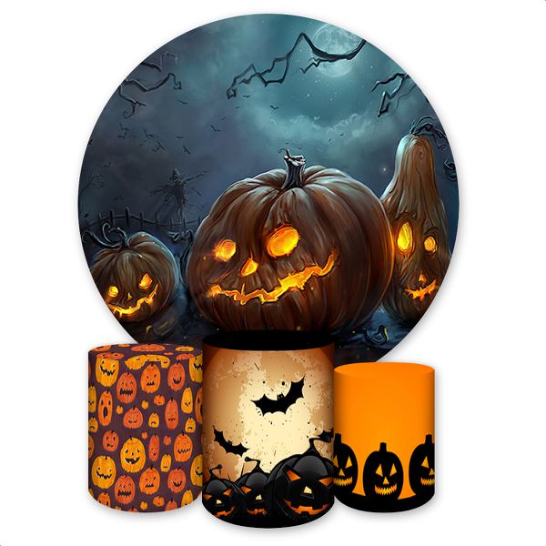 Capa Painel + Trio Capas Cilindros Sublimados Tema Halloween 481