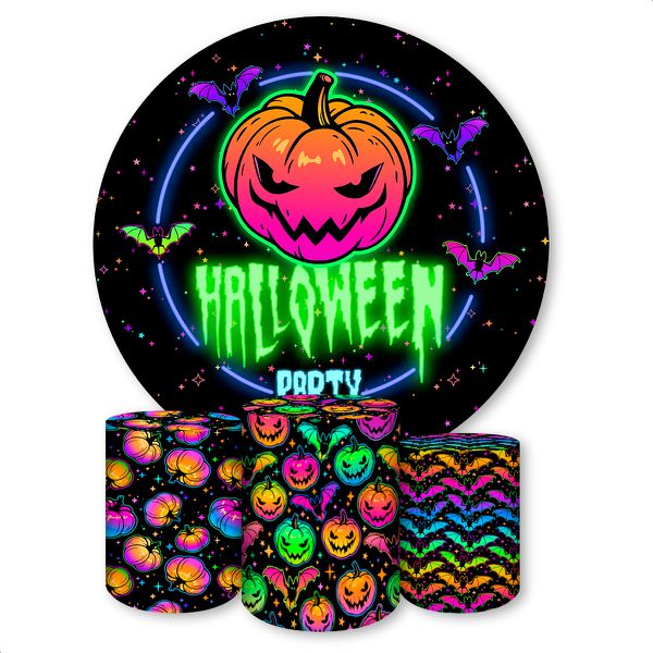 Capa Painel + Trio Capas Cilindros Sublimados Tema Halloween 2096