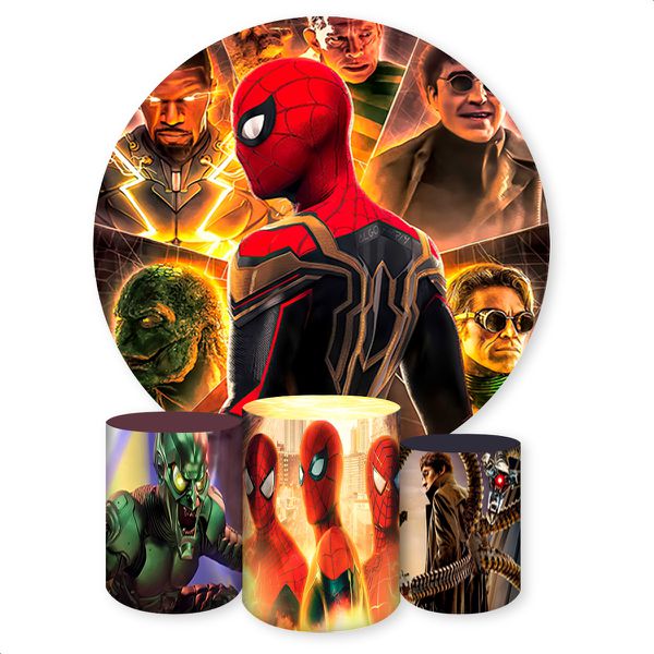 Capa Painel + Trio Capas Cilindros Sublimados Tema Homem Aranha 1341