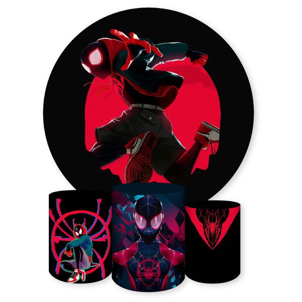Capa Painel + Trio Capas Cilindros Sublimados Tema Homem Aranha 2024