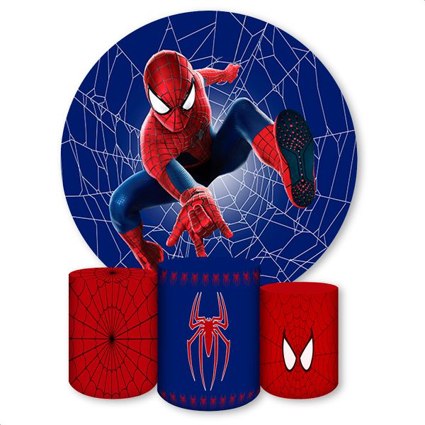 Capa Painel + Trio Capas Cilindros Sublimados Tema Homem Aranha 927