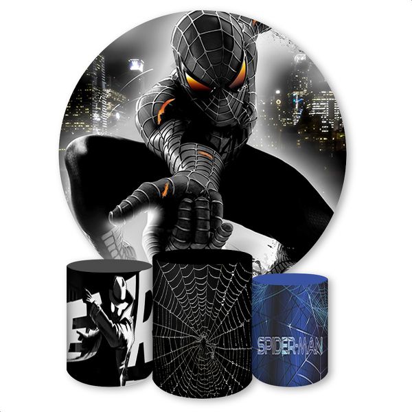 Capa Painel + Trio Capas Cilindros Sublimados Tema Homem Aranha 950