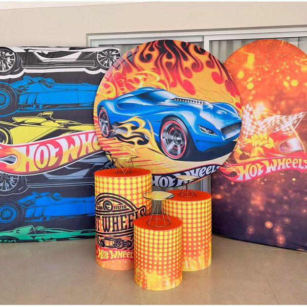 Capa Painel Romano Sublimado Tema Hot Wheels 2567
