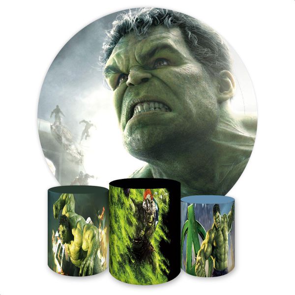 Capa Painel + Trio Capas Cilindros Sublimados Tema Hulk 4005