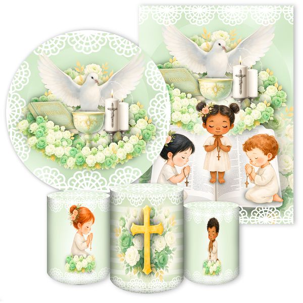 KIT 5 CAPAS BATIZADO e CRISMA - 7140