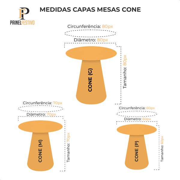 Capa para Mesa Cone Sublimada Azul Pastel Claro 14