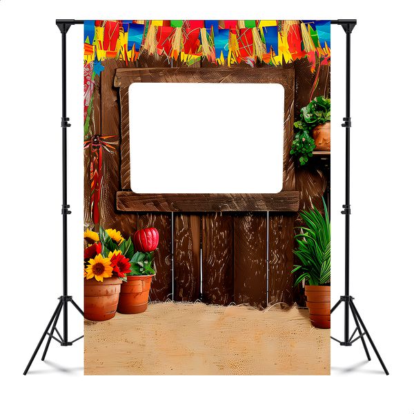 Capa Painel Interativo Para Fotos Vazado Tema Festa Junina 77