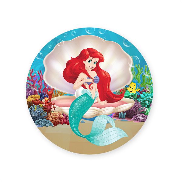 Capa Painel Redondo Sublimados Tema Ariel 1019