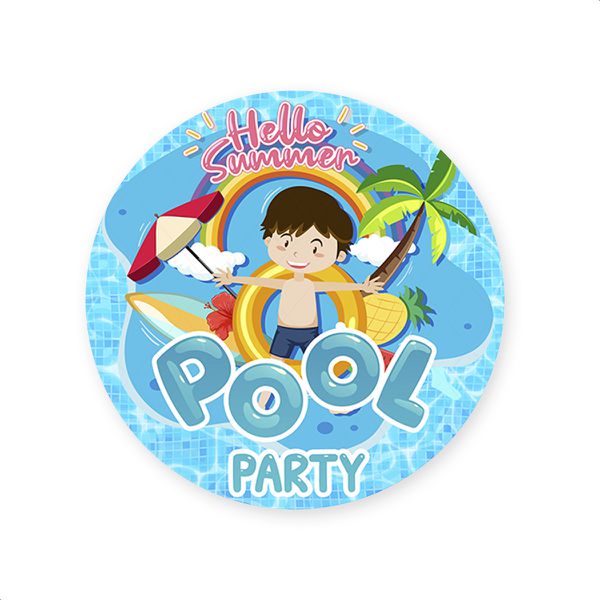 Capa Painel Redondo Tema Pool Party 4193