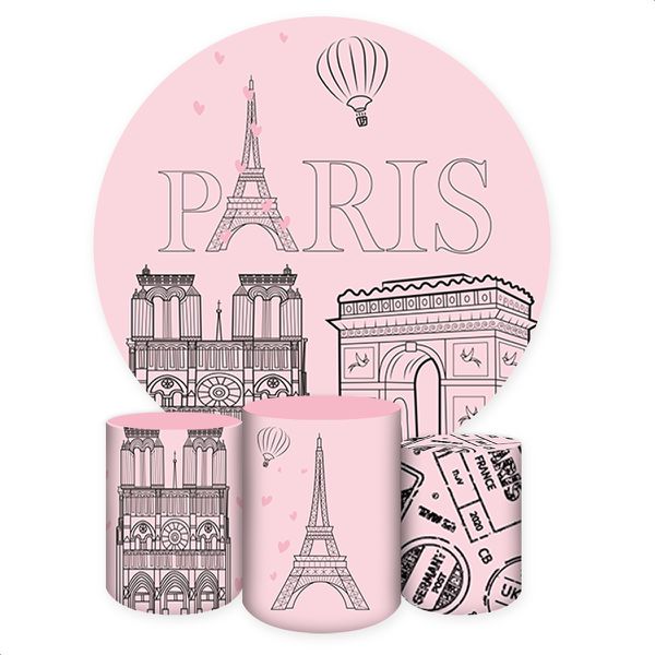 Capa Painel + Trio Capas Cilindros Sublimados Tema Paris 5074