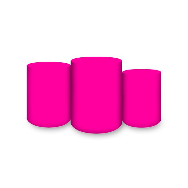 Trio Capas Cilindros Sublimados Tema Liso Rosa Pink 982