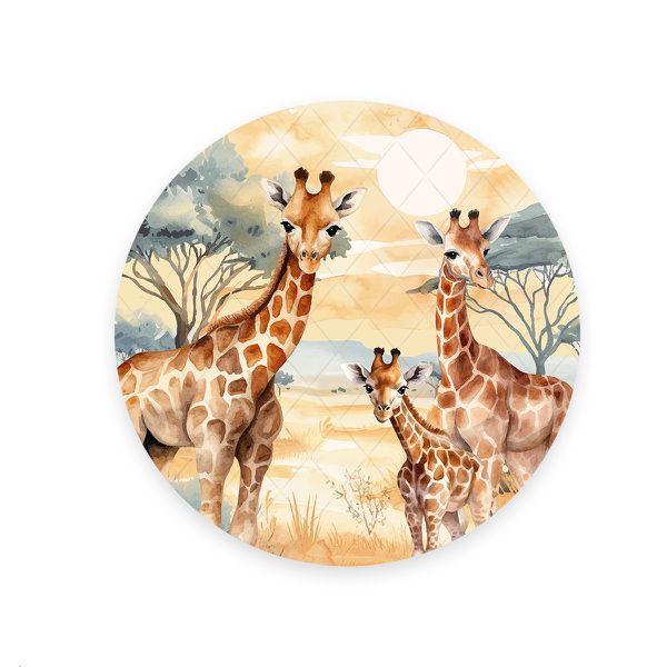 Capa Painel Redondo Sublimados Tema Safari 106