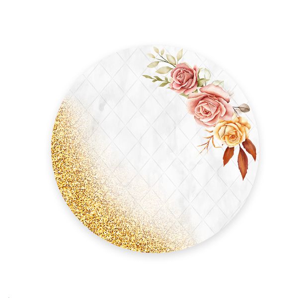 Capa Painel Redondo Sublimados Tema Flores 541