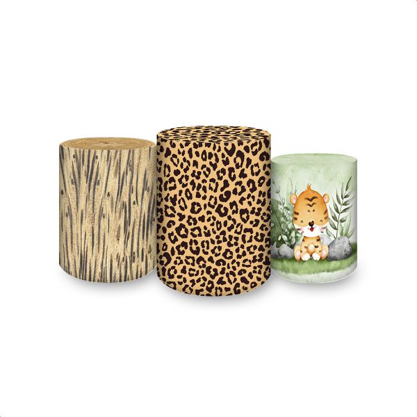 Trio Capas Cilindros Sublimados Tema Safari 63