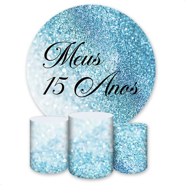 Capa Painel + Trio Capas Cilindros Sublimados Tema 15 anos 1245