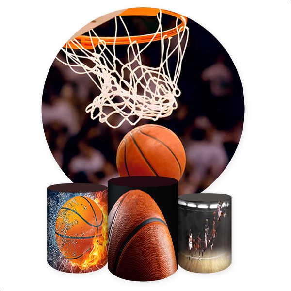 Capa Painel + Trio Capas Cilindros Sublimados Tema Basquete 1270