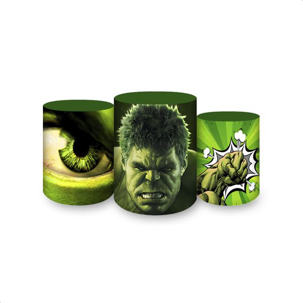 Trio Capas Cilindros Sublimados Tema Hulk 164