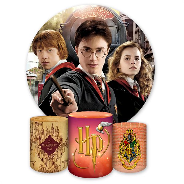 Capa Painel + Trio Capas Cilindros Sublimados Tema Harry Potter 850