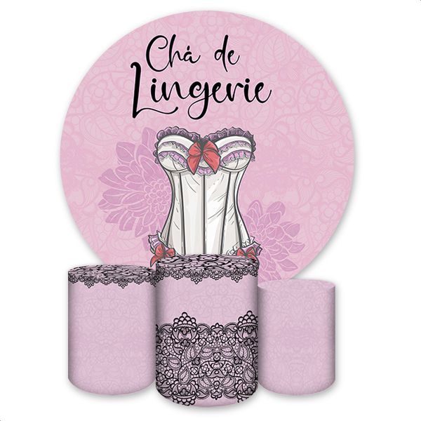 Capa Painel + Trio Capas Cilindros Sublimados Tema Chá de Cozinha, Casa nova e Lingeri 378