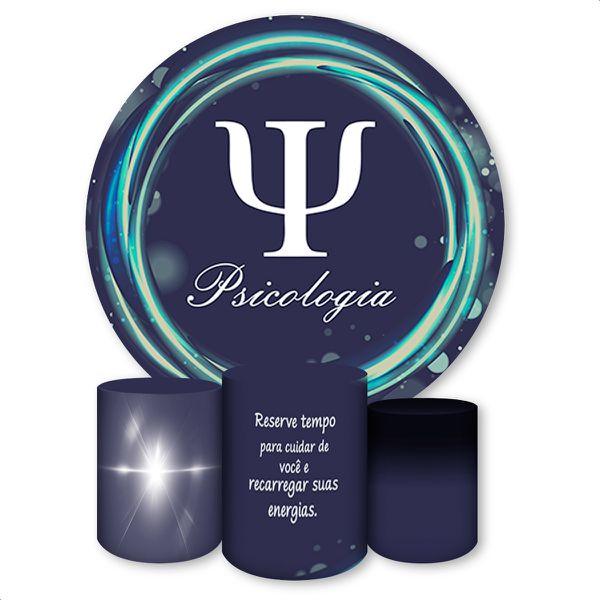 Capa Painel + Trio Capas Cilindros Sublimados Tema Psicologia 547