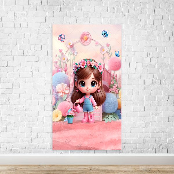 Capa Painel Retangular Sublimado Tema Jardim Cute Rosinha 2216