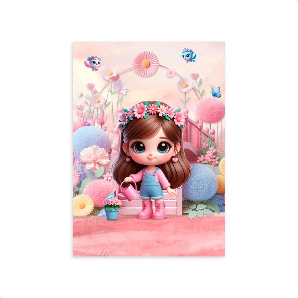 Capa Painel Retangular Sublimado Tema Jardim Cute Rosinha 2216