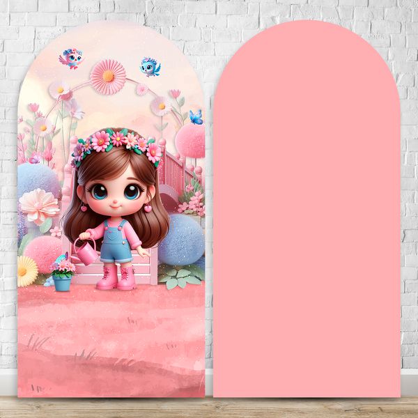 Capa Painel Romano Sublimado Tema Jardim Cute Rosinha 2216