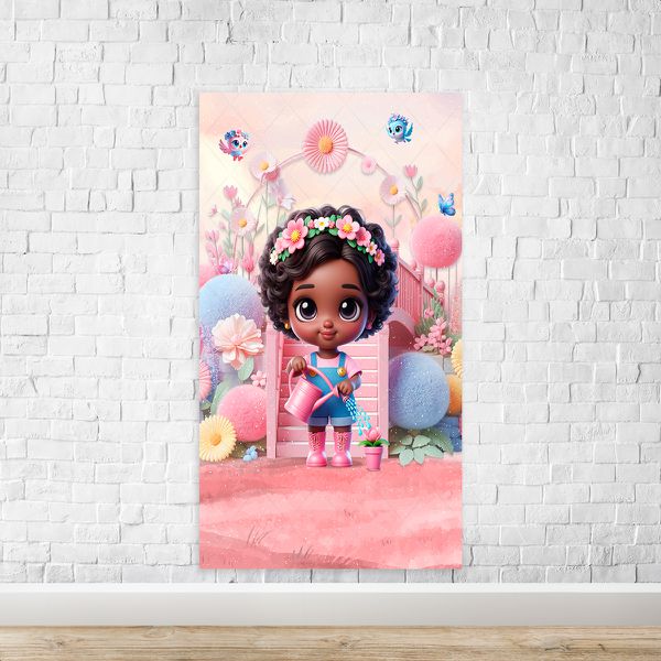 Capa Painel Retangular Sublimado Tema Jardim Cute Rosinha 2217