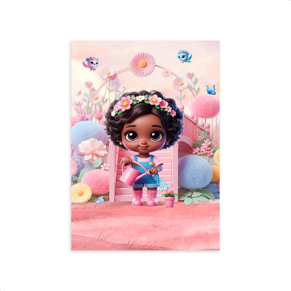 Capa Painel Retangular Sublimado Tema Jardim Cute Rosinha 2217