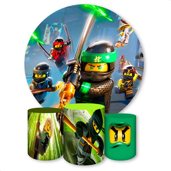 Capa Painel + Trio Capas Cilindros Sublimados Tema Lego 1450